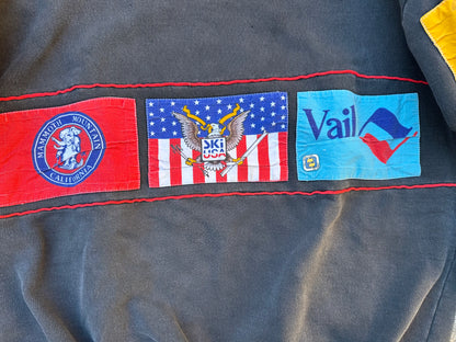 Rare 90s Heavyweight USA Ski Resort Patchwork Sweatshirt (Unisex L/XL)