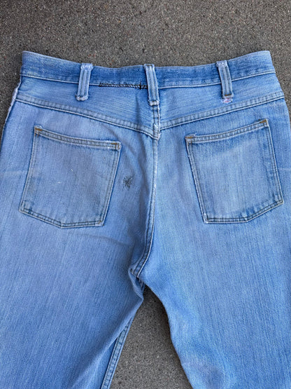 70’s Dickies Bootcut Patched Denim Twisted Seam Talon Jeans (Men’s 31x29/ Women’s 30)