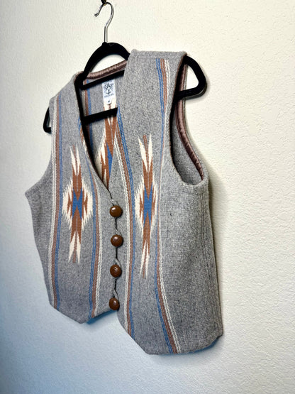 1980’s Ortega’s Chimayo Hand Woven Wool Blanket Vest (Women’s M)