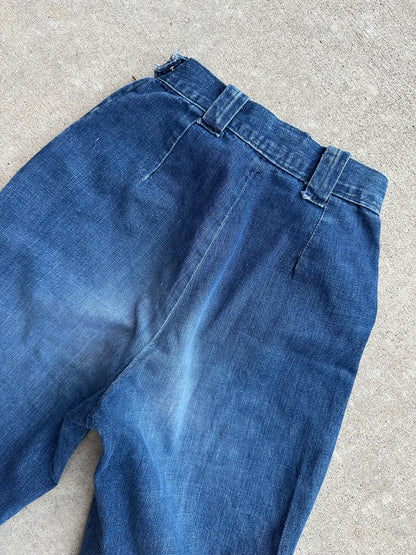 Rare 50’s LEVI’S Big E Western Side Zip Shorthorn Denim Pants (Women’s 24/25)