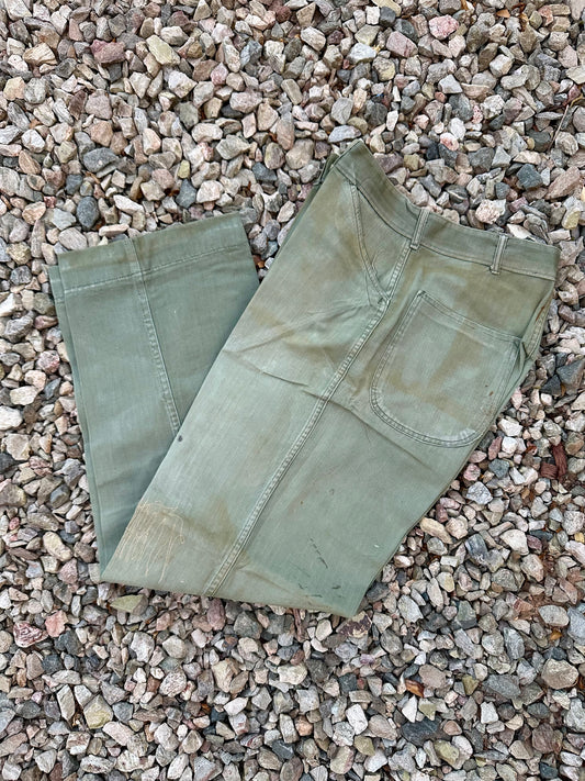 40’s WWII HBT USMC Donut Button P41 Trousers (Unisex 29/30)