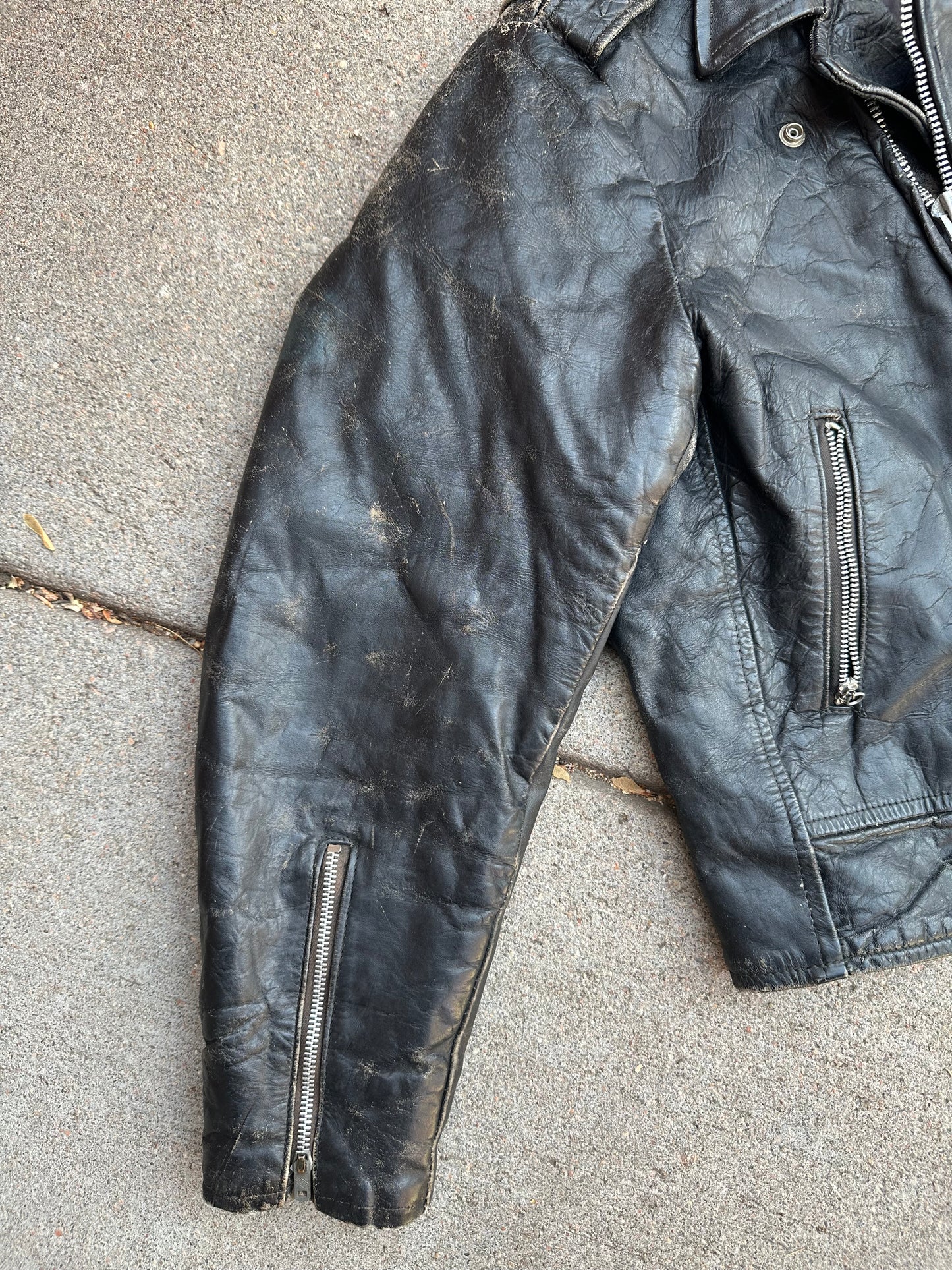 50’s Genuine Steerhide Leather Biker Jacket (Unisex 40/M)