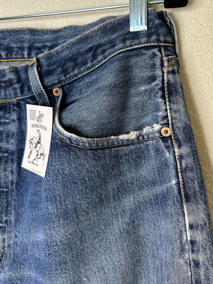 60’s Model - 90’s Vintage LEVI’S Big E 501 Redline Selvedge Jeans USA (33x31.5)