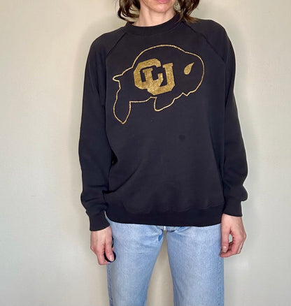 80’s Raglan University of Colorado CU Buffs Sweatshirt (Unisex L)