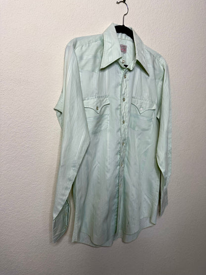 70’s H Bar C Western Disco Satin Pearl Snap Shirt (Unisex M/L)