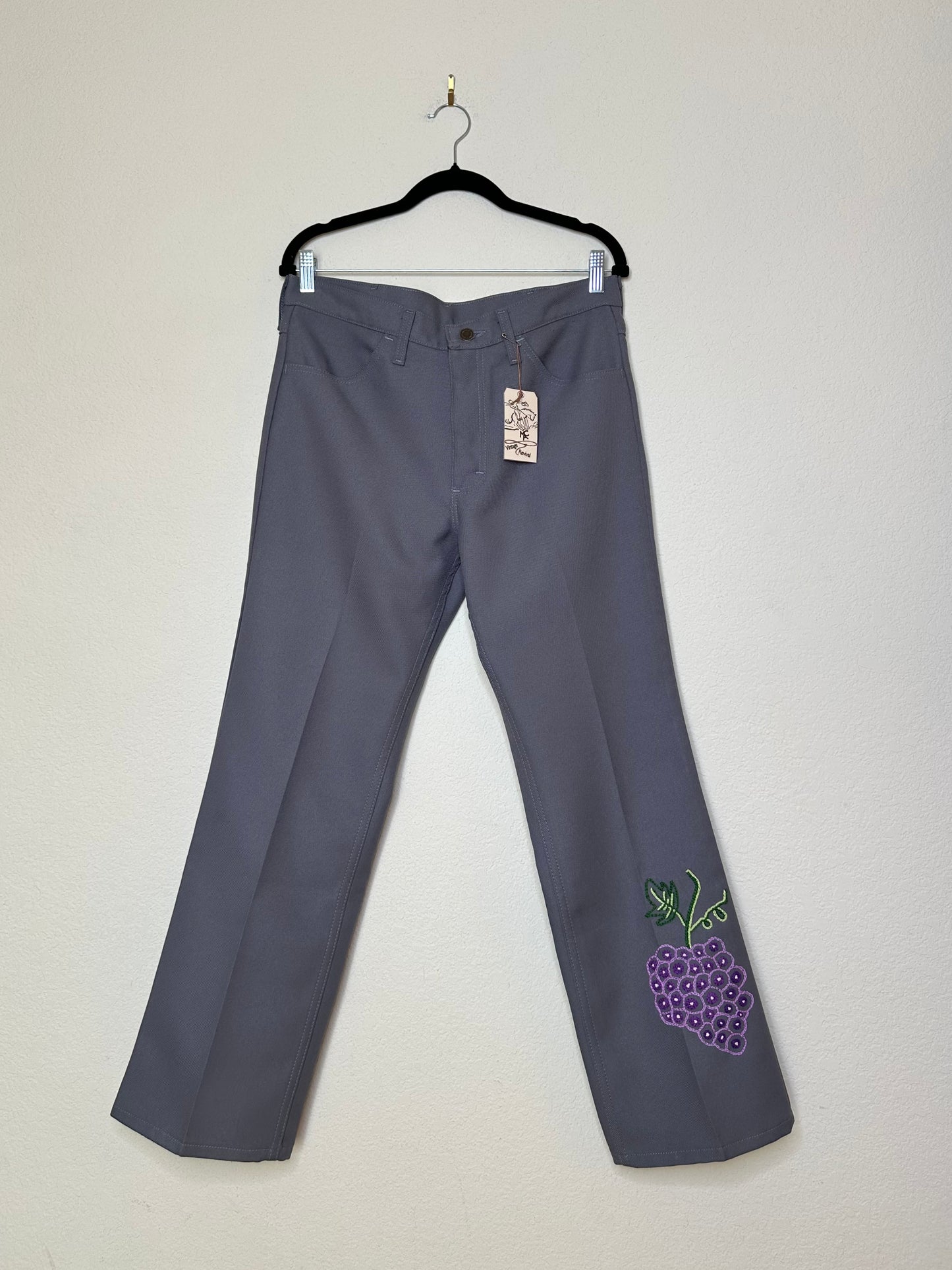 MCA Vintage Revival: 70’s Wrangler Hand Chainstitched Grapevine Boot Cut Pants (Men’s 33 / Women’s 30/31)