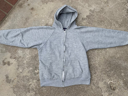 70s Double Face Thermal Lined Raglan Zip-Up Hoodie (Unisex M)