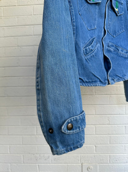 Rare 70’s Native Embroidered Denim Jacket (Women’s S)