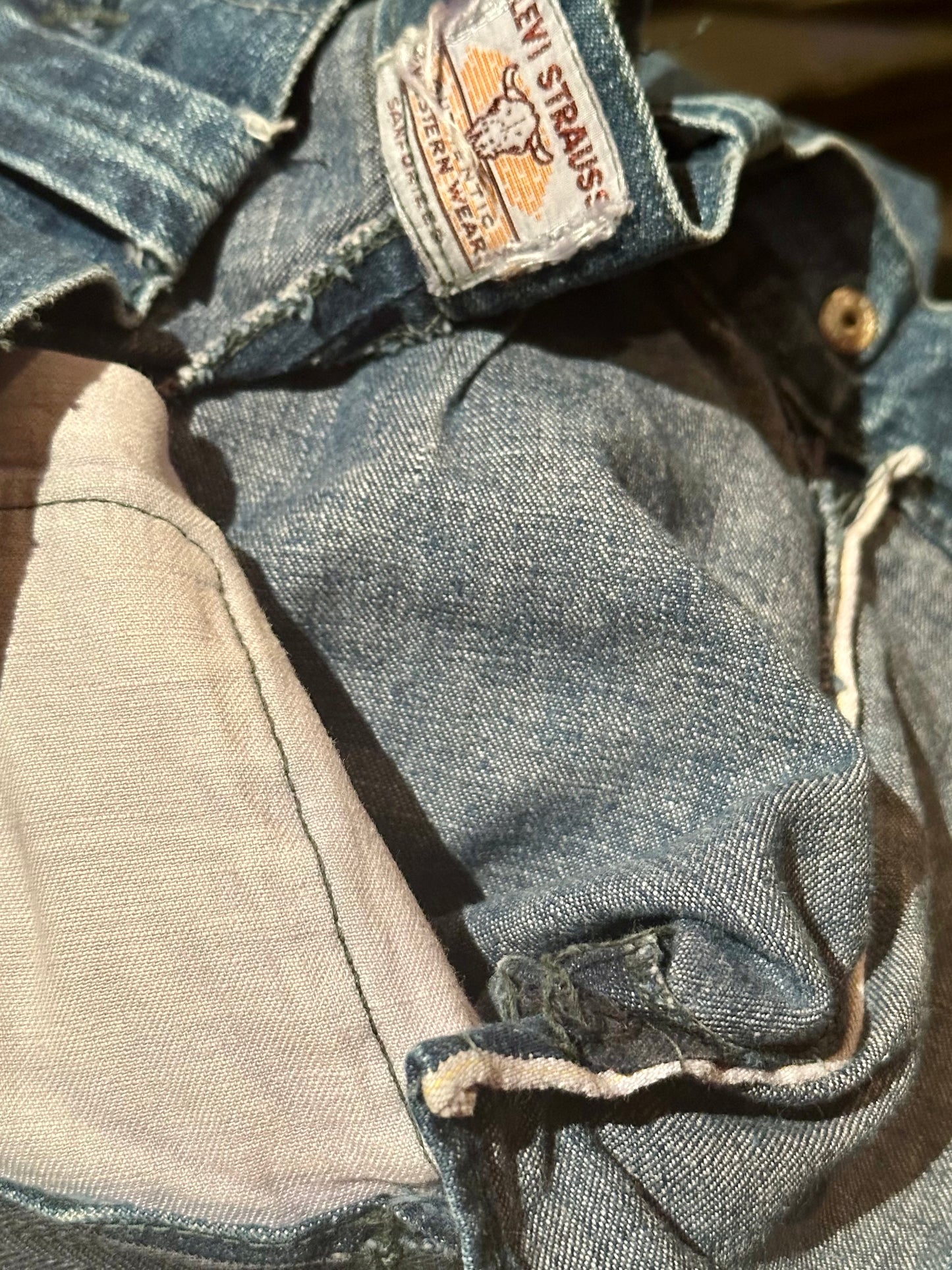 Rare 50’s LEVI’S Big E Western Side Zip Shorthorn Denim Pants (Women’s 24/25)