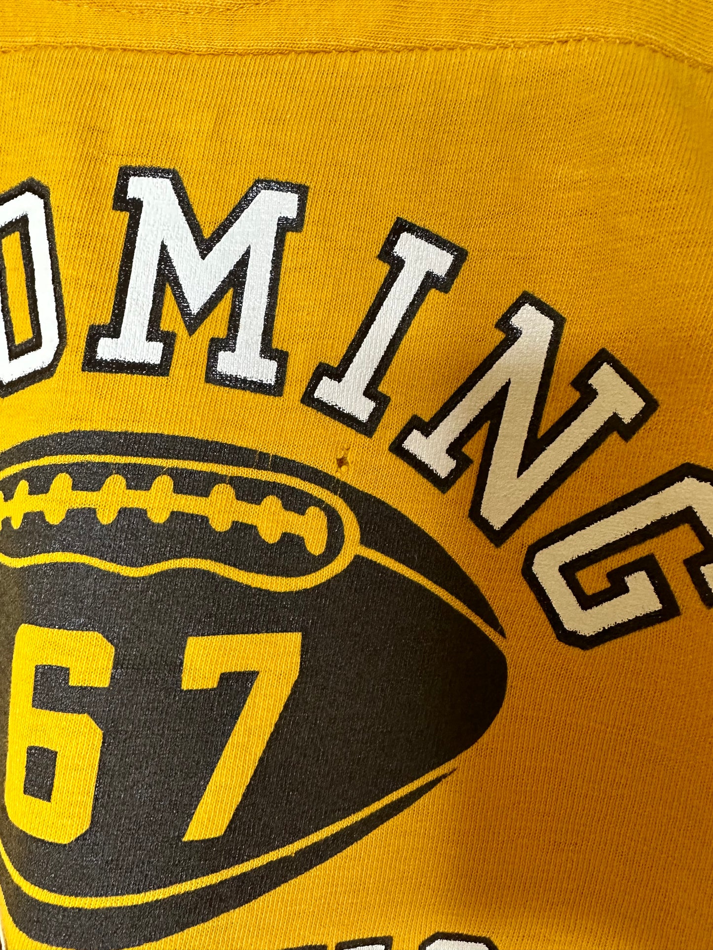 60’s Champion Knitwear Wyoming Cowboys Football Cotton Jersey Tee (Unisex M)