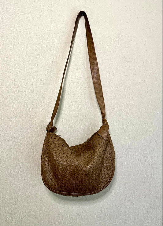 80’s Bottega Veneta Intrecciato Leather Crossbody Bag