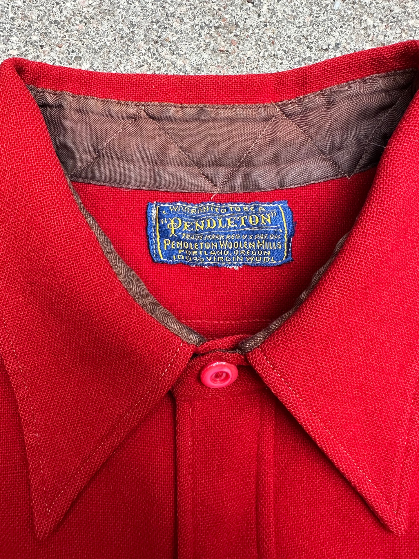 50’s Pendleton Wool Solid Red Western Shirt (Unisex L)