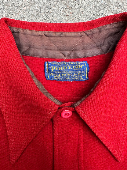 50’s Pendleton Wool Solid Red Western Shirt (Unisex L)