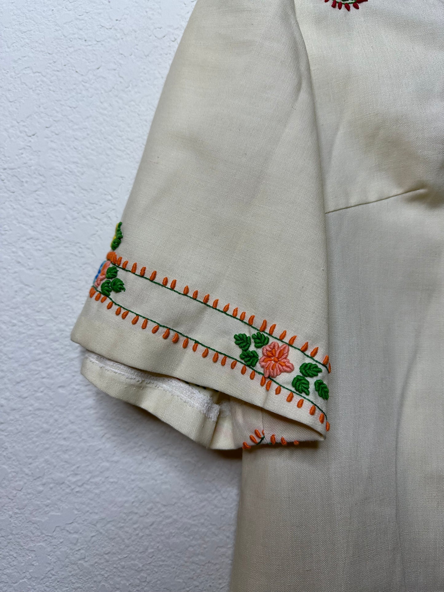 60s Star of Siam Handwoven Pure Silk Hand Embroidered Dress