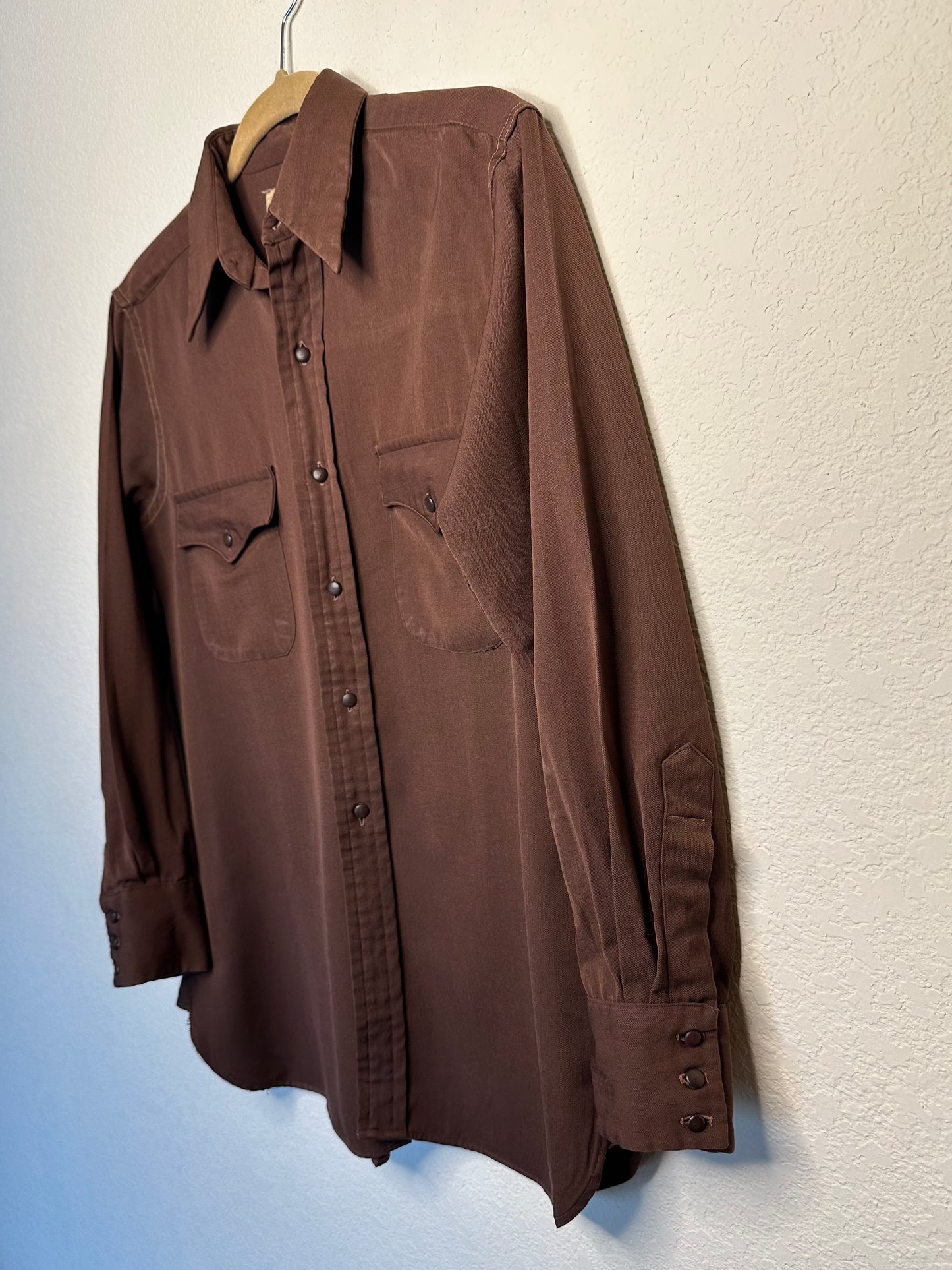 40’s Wool Gabardine Western Shirt (Unisex S)