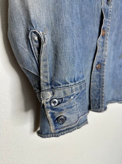 60’s LEVI’S “Big E” White Tab Denim Western Shirt Jacket (Men’s M / Women’s L)