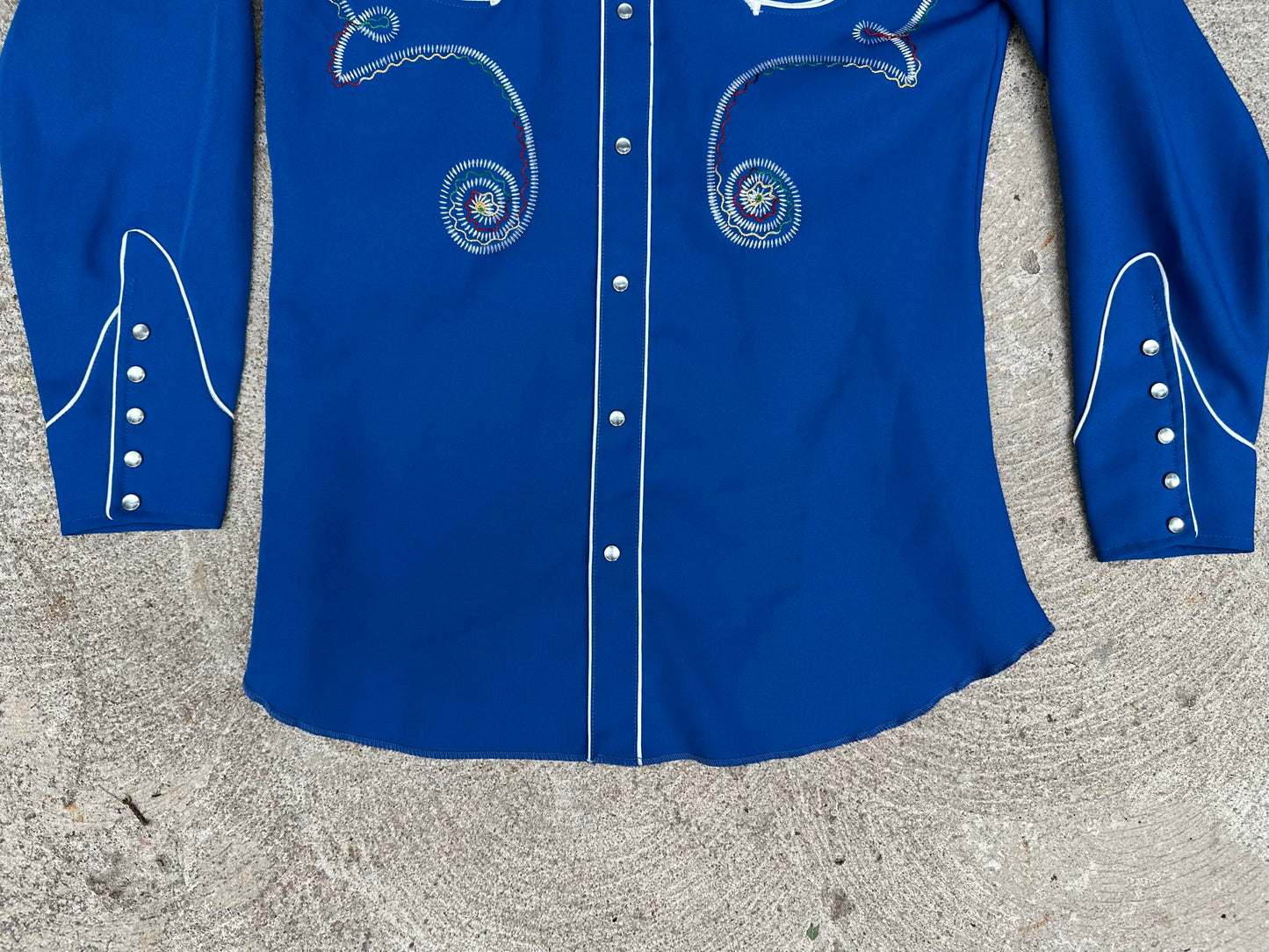 70’s H Bar C Ranchwear Roy Rogers Arrowhead Embroidered Pearl Snap Shirt (Unisex L)
