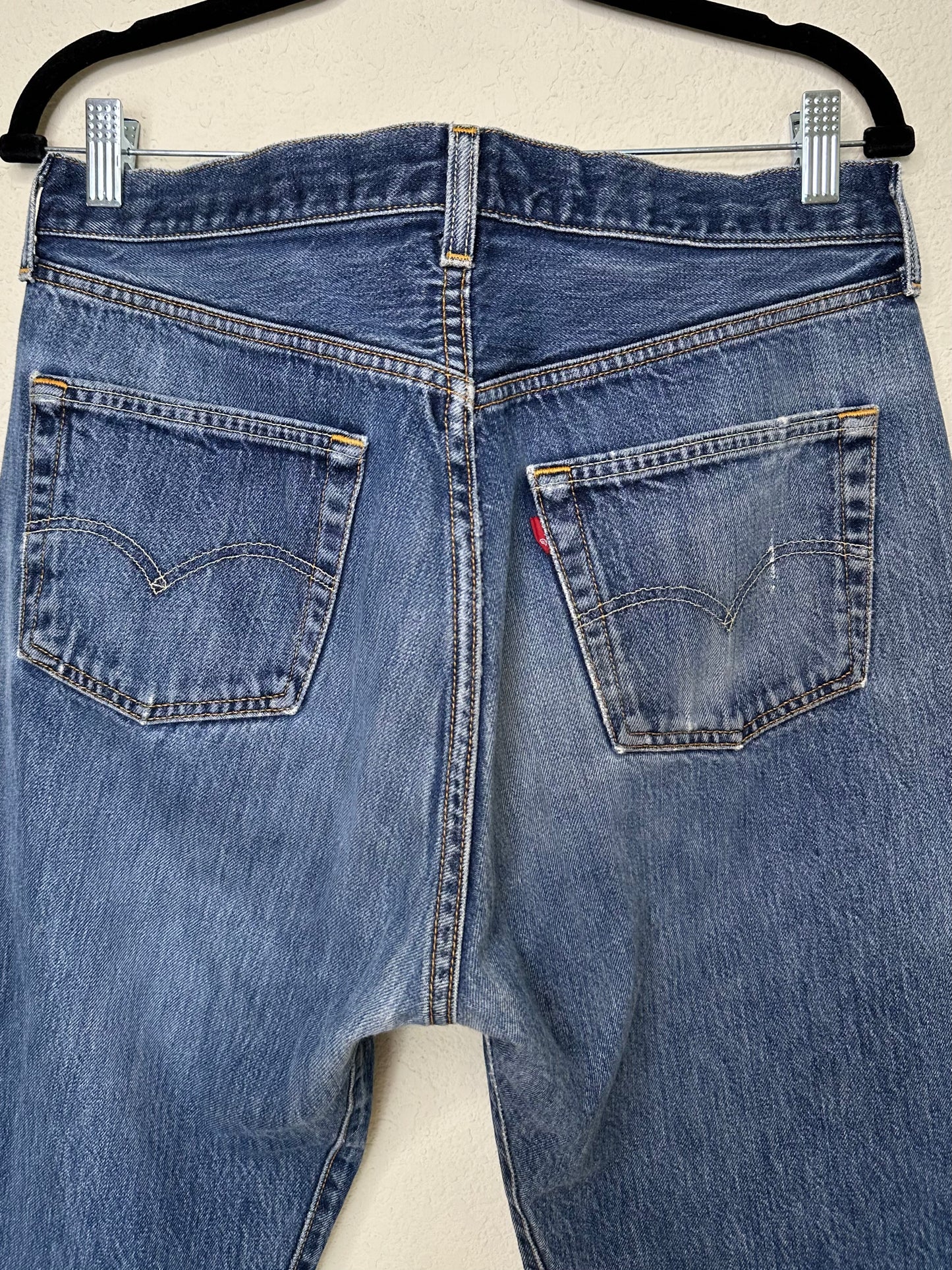 60’s Model - 90’s Vintage LEVI’S Big E 501 Redline Selvedge Jeans USA (33x31.5)