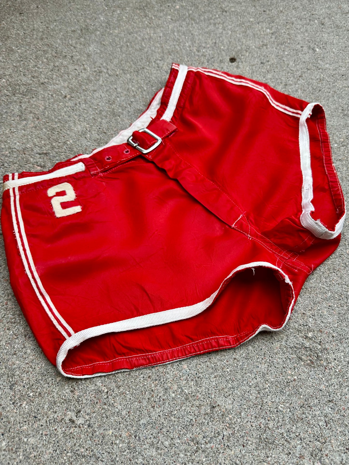 40’s Men’s Satin Padded Athletic Gym Mini Shorts (Women’s XS/S)