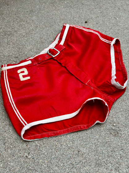 40’s Men’s Satin Padded Athletic Gym Mini Shorts (Women’s XS/S)