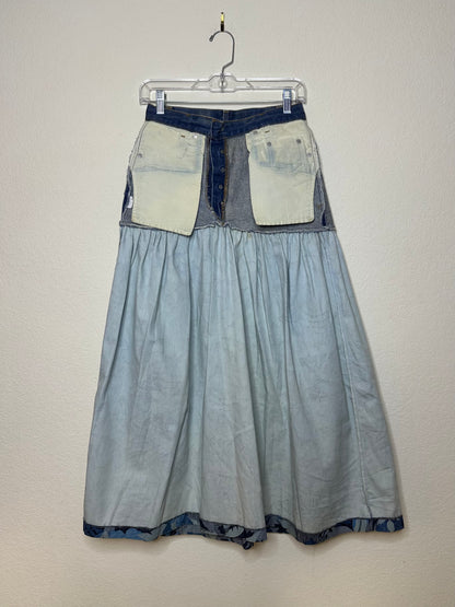 70’s Levi’s 701 Reworked Denim Midi Skirt (0/2)