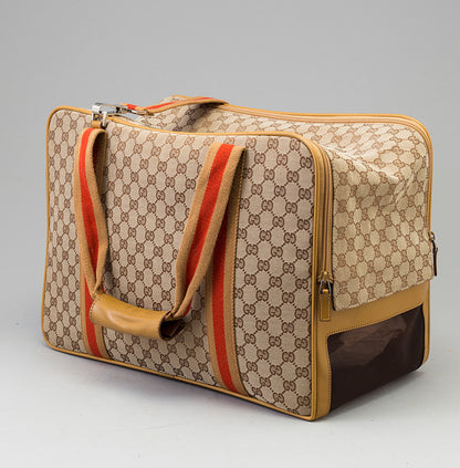 Vintage Gucci Monogram Web Dog / Pet Carrier