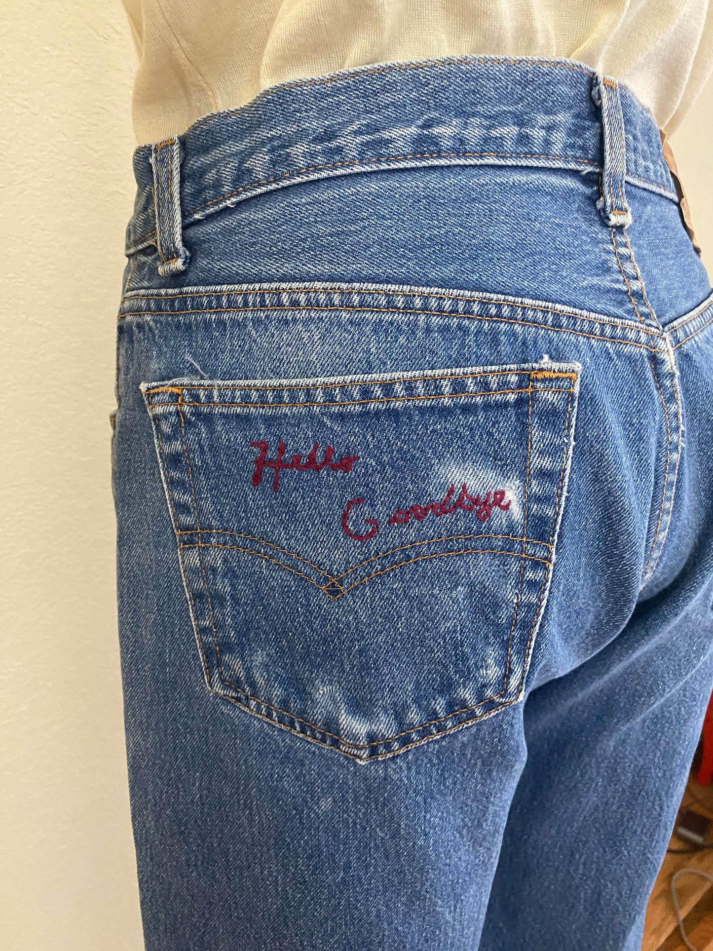 MCA REVIVAL: 80’s Levi’s 501 Hand Embroidered Jeans (32x29 / Modern 10)