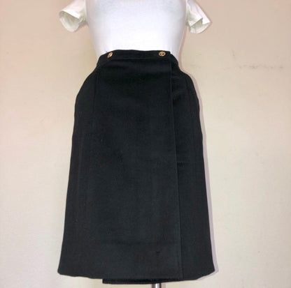 80’s CHANEL Wool Cashmere Wrap Skirt (XS/S)