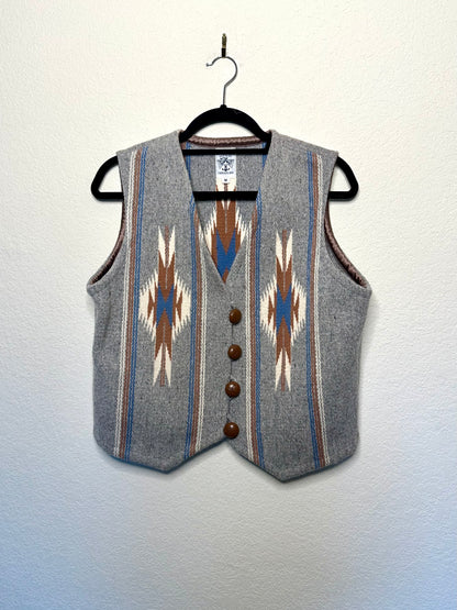 1980’s Ortega’s Chimayo Hand Woven Wool Blanket Vest (Women’s M)