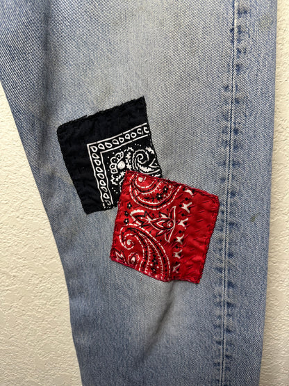 MCA VINTAGE REVIVAL: 90’s Levi’s 501 Patchwork Jeans (31x33 / Modern 8)