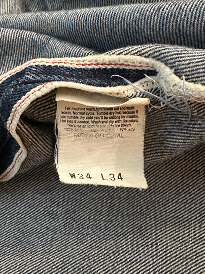 60’s Model - 90’s Vintage LEVI’S Big E 501 Redline Selvedge Jeans USA (33x31.5)