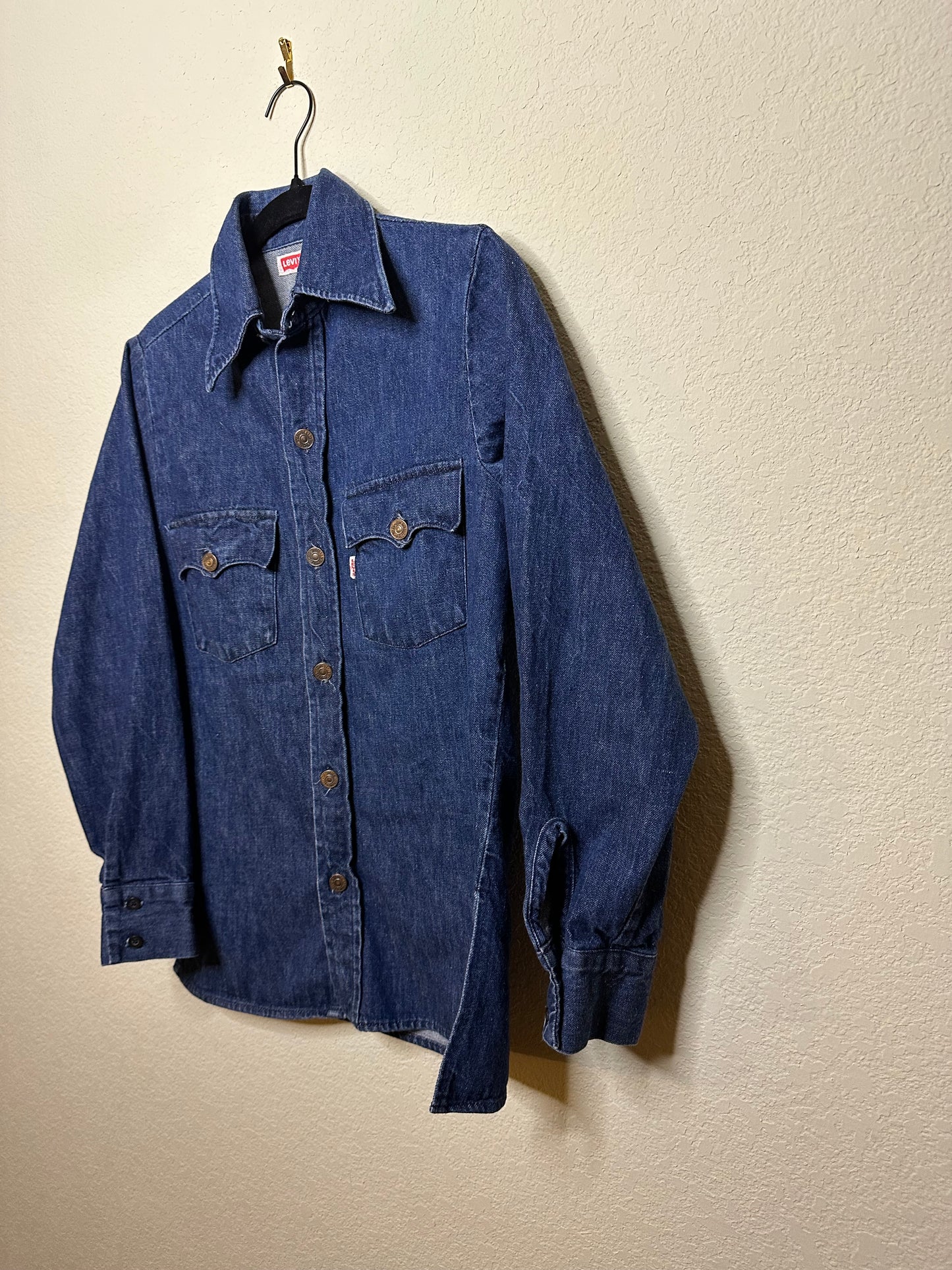 70’s LEVI’S “Big E” White Tab Denim Western Shirt (S)