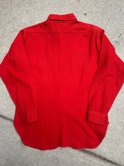 50’s Pendleton Wool Solid Red Western Shirt (Unisex L)