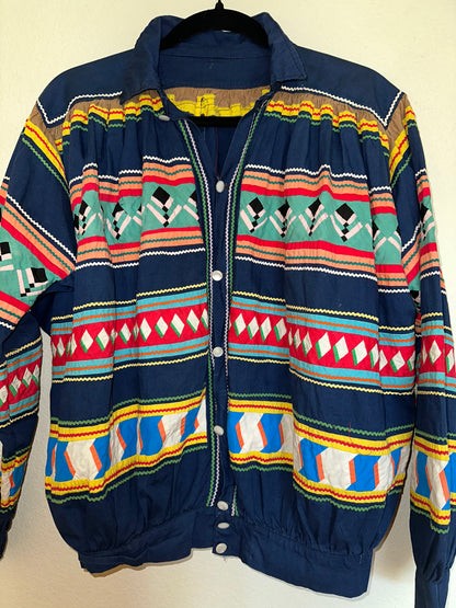 RARE 60’s Seminole Indian Handmade Quilted Patchwork Jacket (Unisex L)