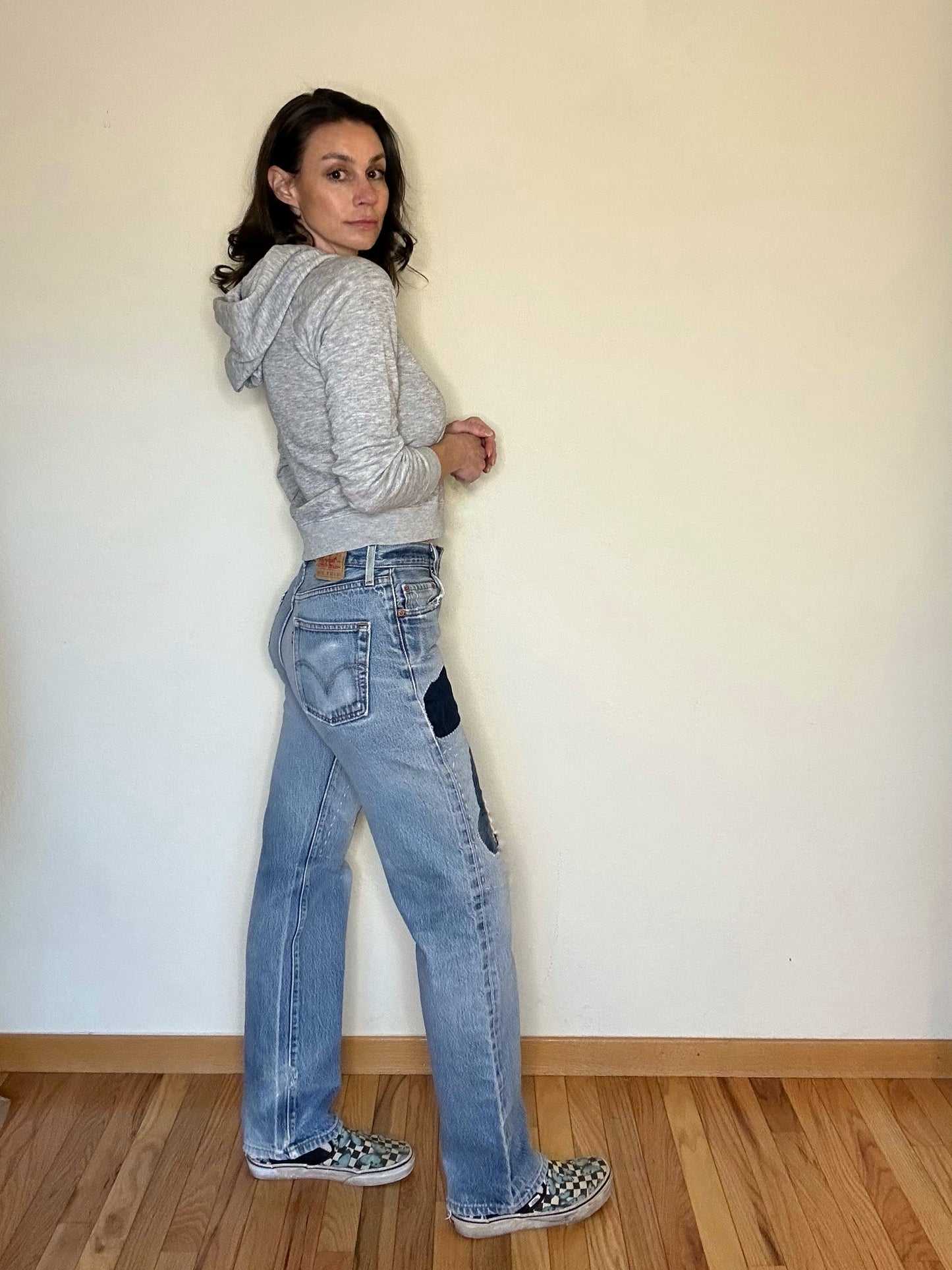 MCA Vintage Revival: Custom 90’s Levi’s 501XX Boro Patchwork Jeans (Modern 4/6)