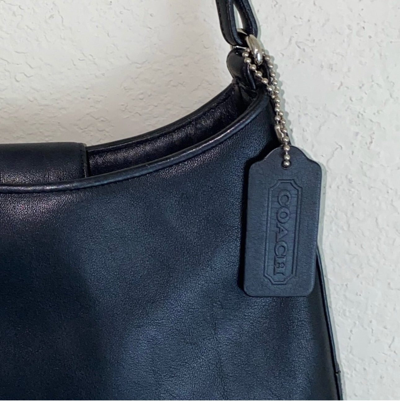 Y2K COACH Black Leather Shoulder Bag