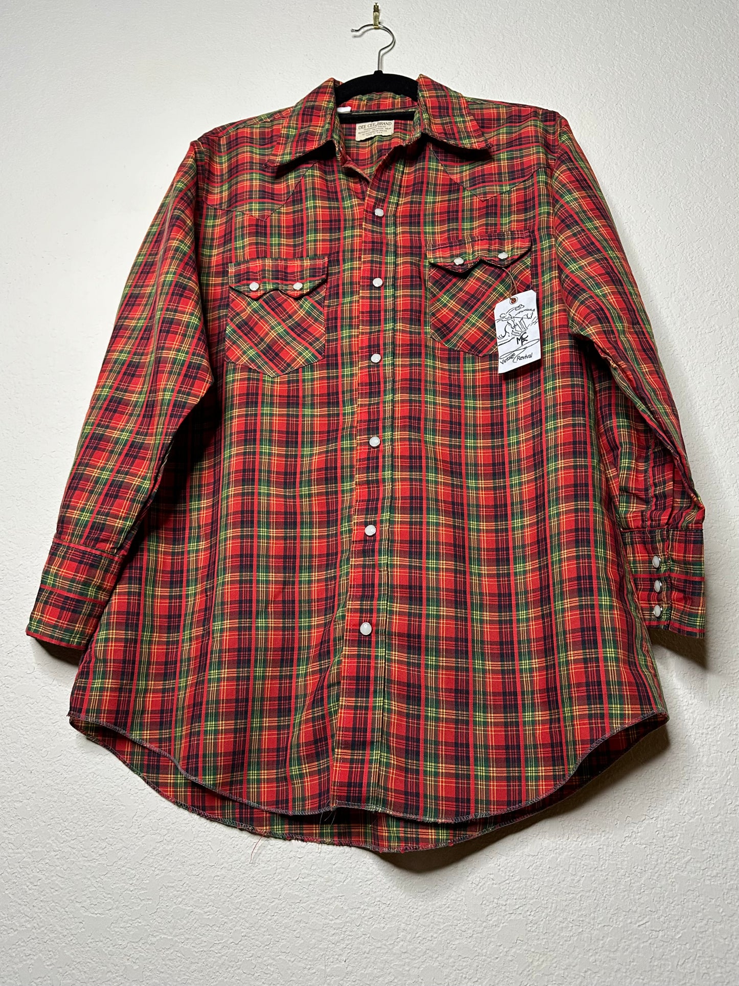 70’s Dee Cee Western Sawtooth Pearl Snap Shirt (Unisex M)