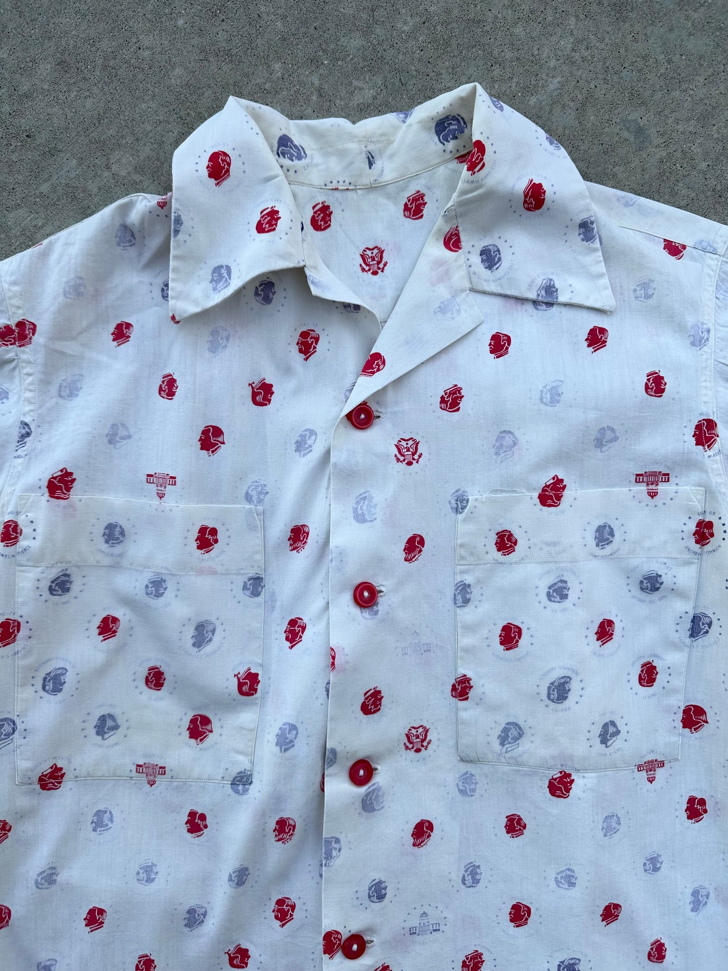 50’s US Presidents Printed Cotton Novelty Shirt (Unisex M)