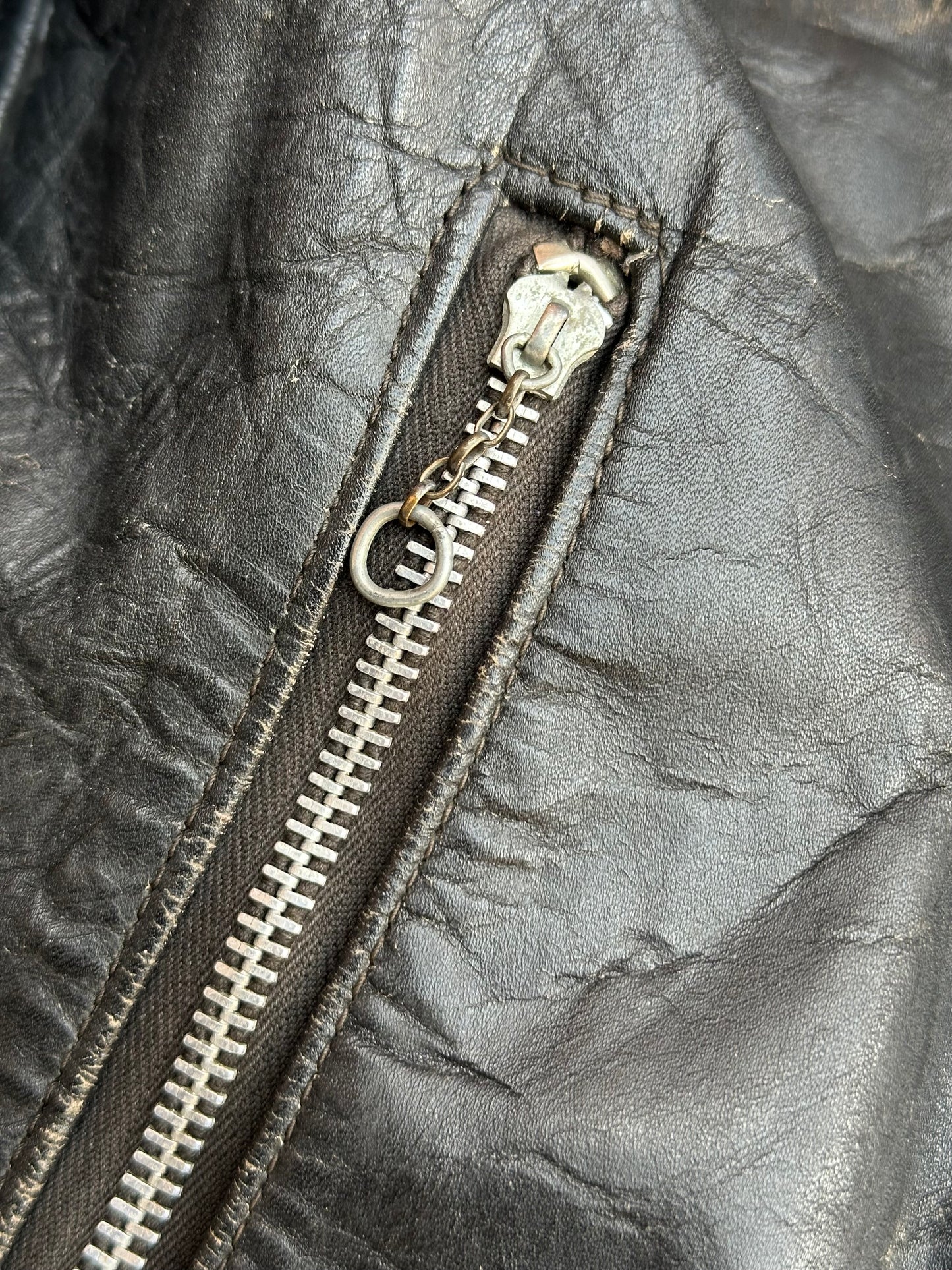 50’s Genuine Steerhide Leather Biker Jacket (Unisex 40/M)