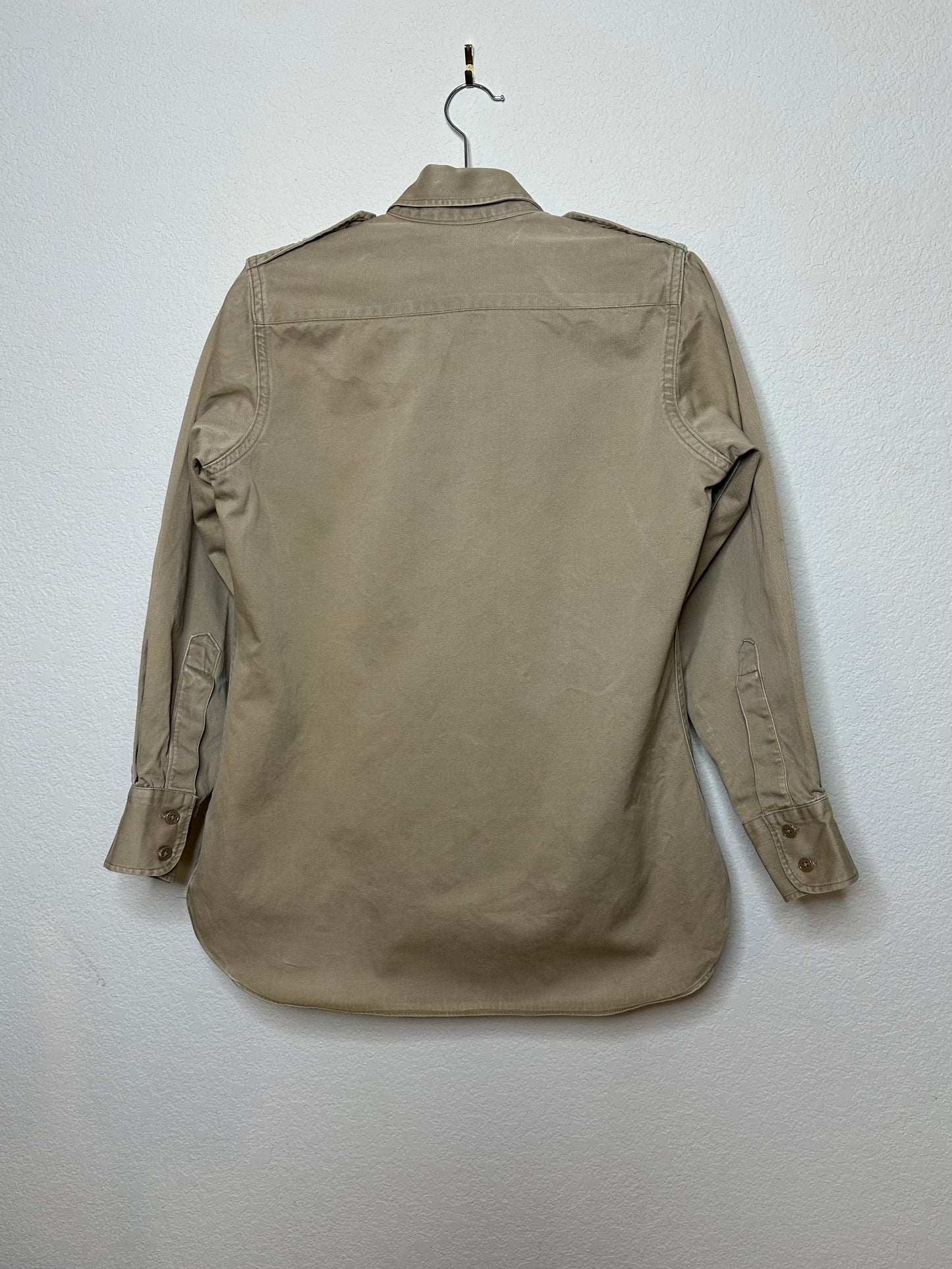 40’s/50’s Military Khaki Officer Field Shirt (Unisex S/M)