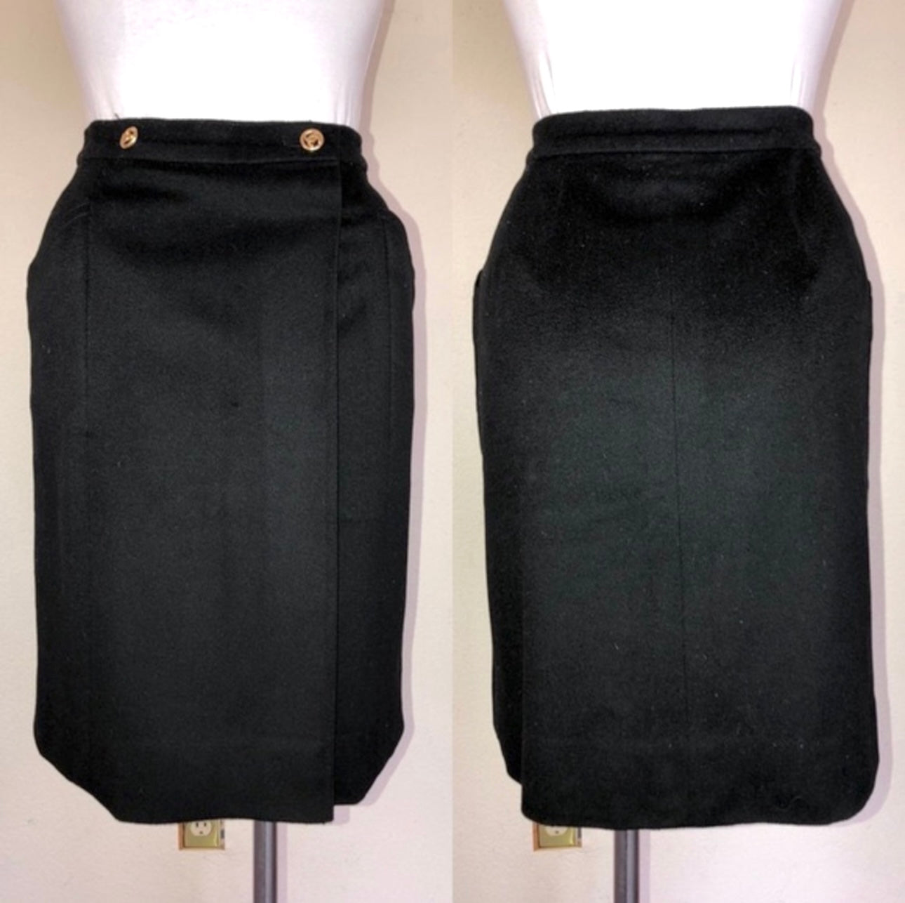 80’s CHANEL Wool Cashmere Wrap Skirt (XS/S)