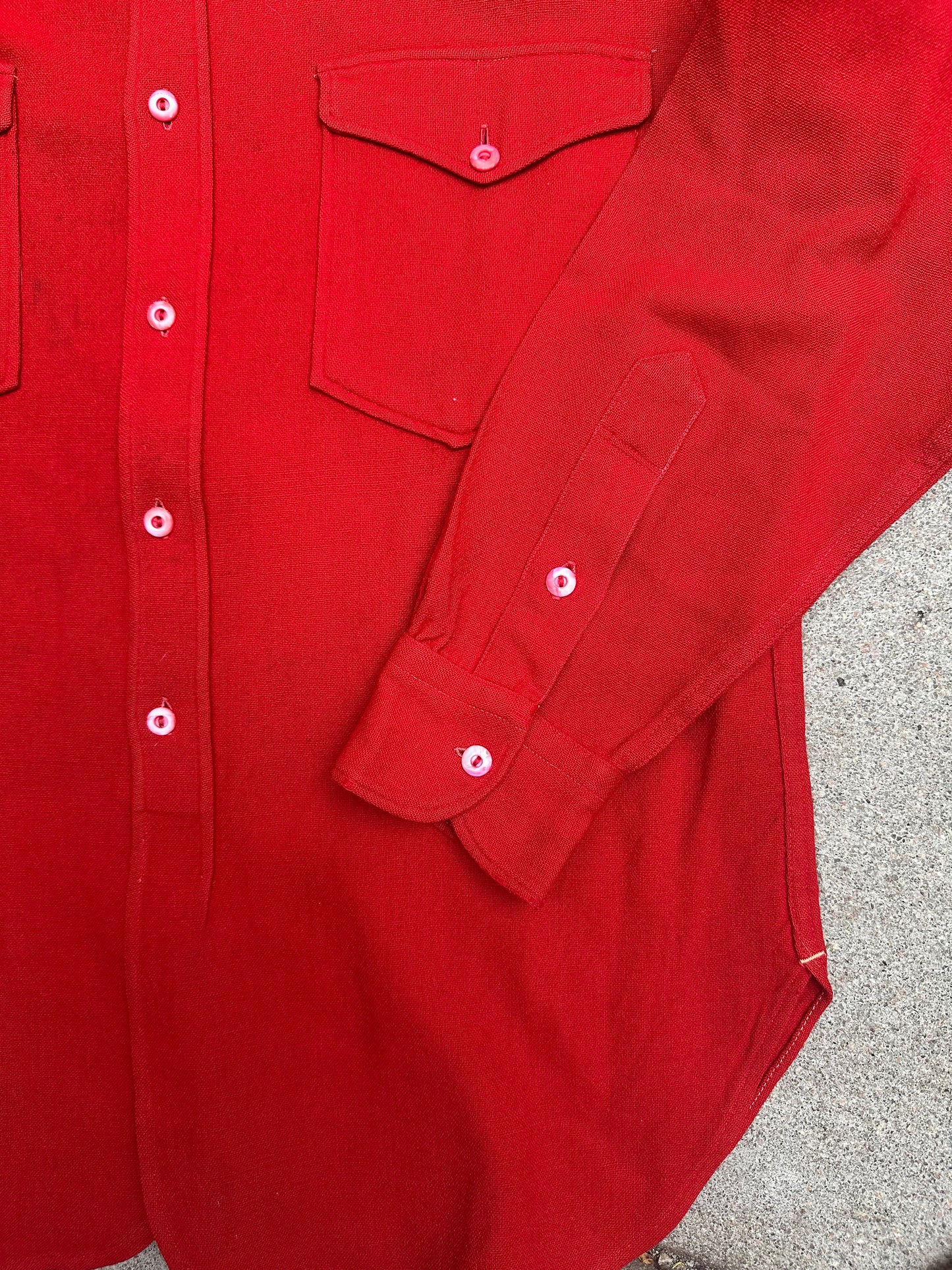 50’s Pendleton Wool Solid Red Western Shirt (Unisex L)