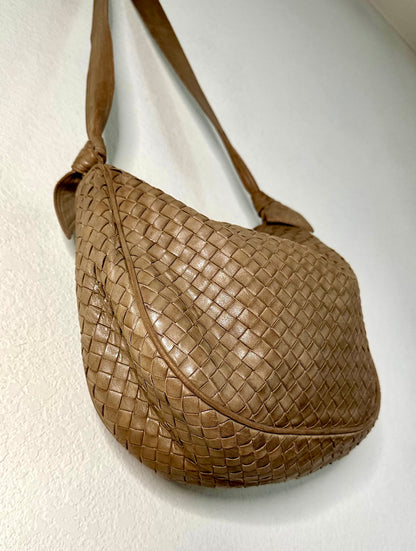 80’s Bottega Veneta Intrecciato Leather Crossbody Bag