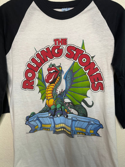 80’s Rolling Stones Heart Tour Single Stitch Raglan Tee (Unisex S)