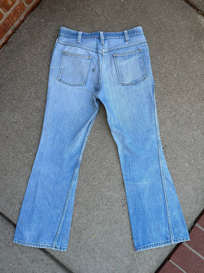 70’s Dickies Bootcut Patched Denim Twisted Seam Talon Jeans (Men’s 31x29/ Women’s 30)