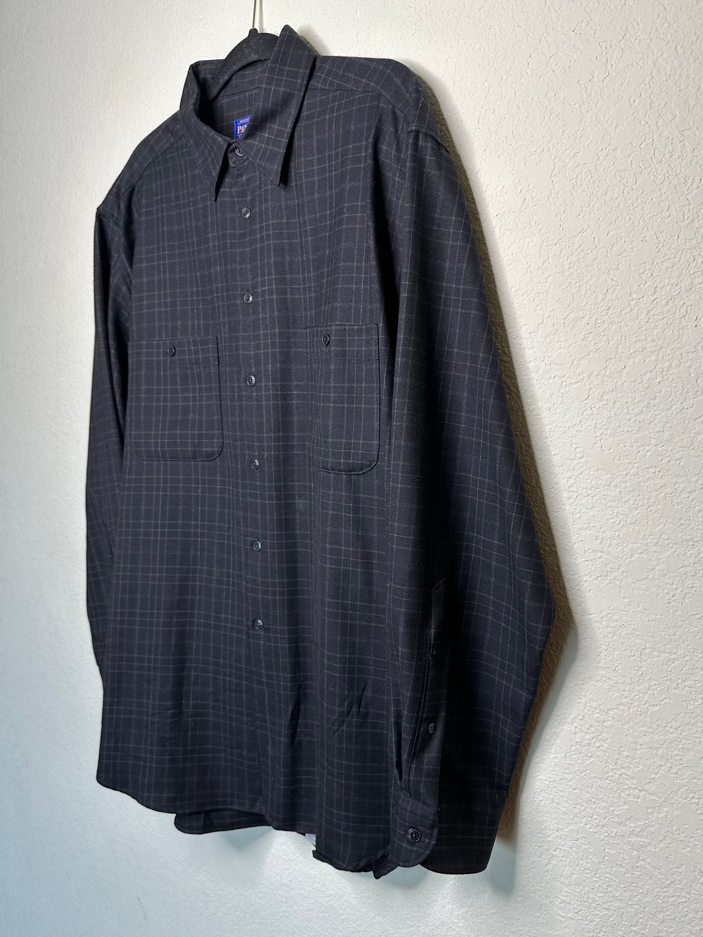 90’s Pendleton Wool Pinstripe Plaid Button-Down Shirt (Men’s L/XL)