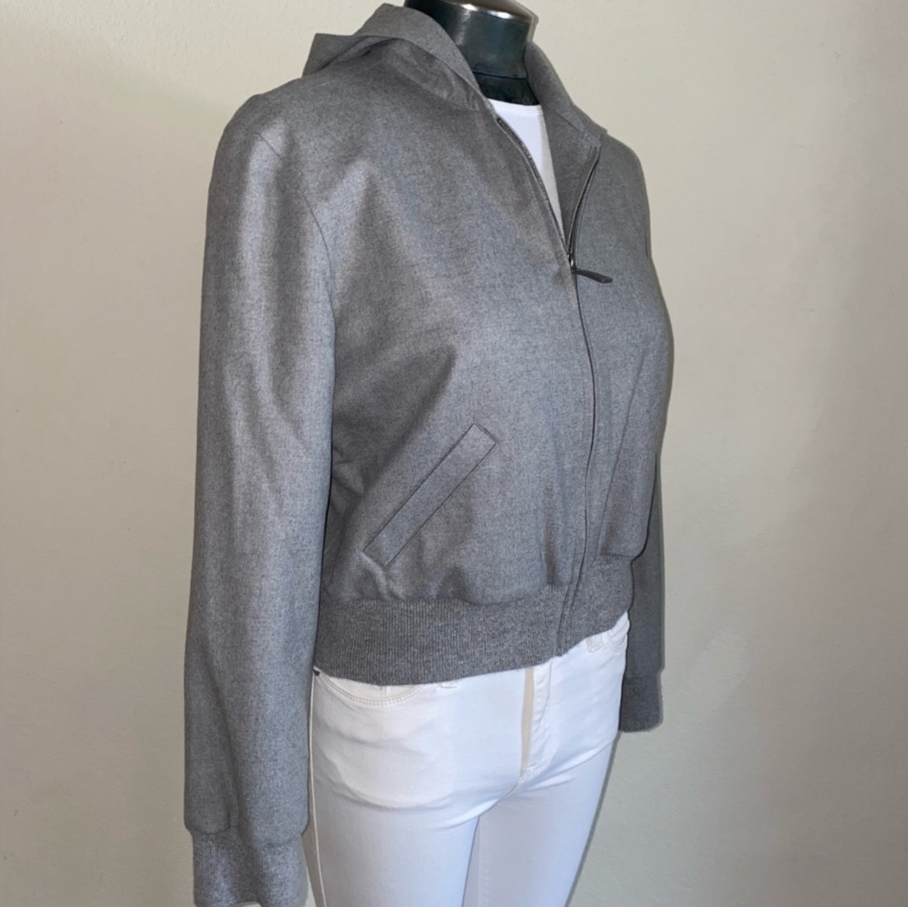 Vintage Ralph Lauren Collection (Purple Label) Wool Crop Zip-Up Hoodie (S/M)
