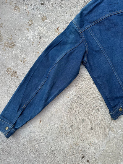 80’s Saddle King Raw Denim Trucker Jacket (Unisex S)