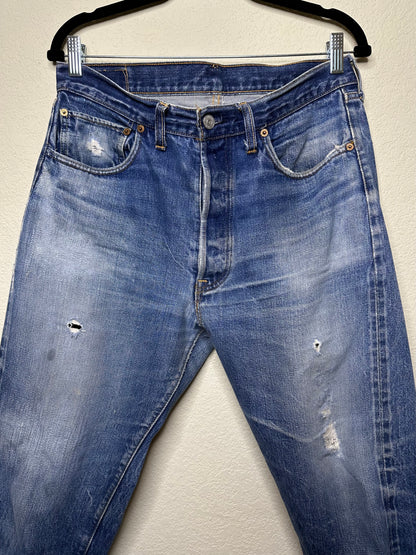 60’s Vintage Levi’s 501 “BIG E” Selvedge Jeans Button #6 USA (34x32)