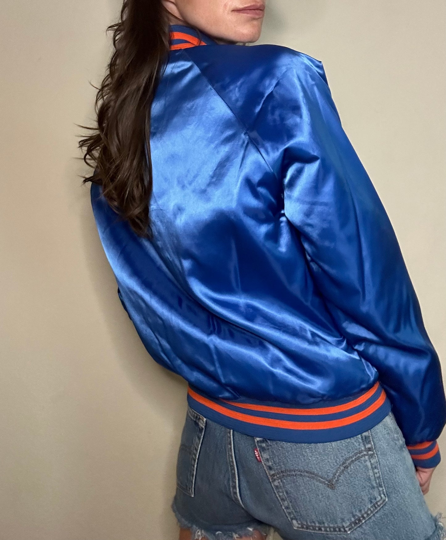 80’s Denver Broncos Chalk Line Satin Insulated Bomber Jacket (Unisex S)